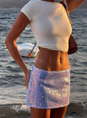 Headliner Shimmer Mini Skirt Purple