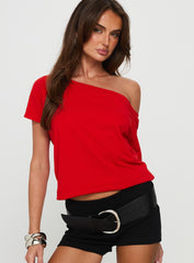 Icon Baby Off Shoulder Top Red