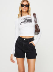 Lou Carpenter Denim Shorts Washed Black Lower Impact