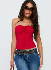 Archway Strapless Top Red