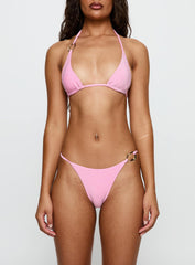Aimi Glitter Tie Side Bikini Bottoms Pink