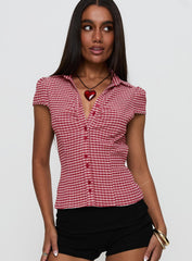 Arianwyn Short Sleeve Shirt Red Check