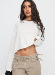 Riala Off Shoulder Knit Sweater White