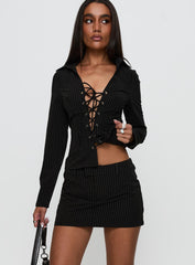 Feminique Skort Black Stripe