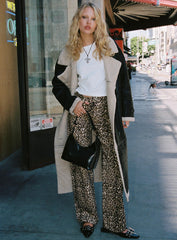 Pezzi Mid Rise Straight Leg Jeans Leopard