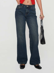 Cybele Mid Rise Straight Leg Jeans Dark Denim