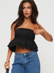Ericka Strapless Top Black