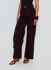 Nicolo High Rise Straight Leg Jeans Currant