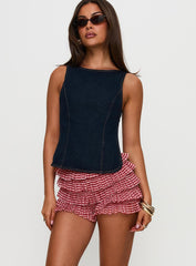 Biscotti Low Rise Bloomer Shorts Red Gingham