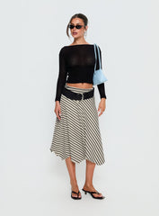Cobee Asymmetrical Midi Skirt Multi Stripe