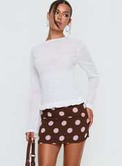 Adelaida Mini Skirt Brown / Pink Polka