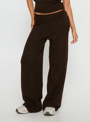 Bekki Wide Leg Knit Pant Brown