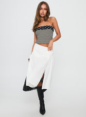 Jonsie Tiered Frill Midi Skirt White
