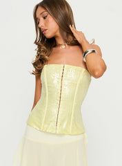 Diena Sequin Corset Top Yellow