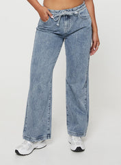 Pemberton High Rise Straight Leg Jeans Mid Wash Denim