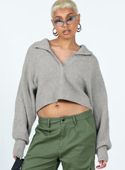 Tiara Cropped Sweater Grey