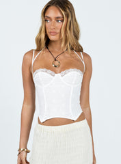 Luvan Lace Corset Top White