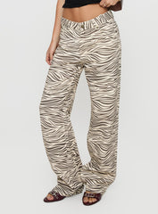 Top Model Low Rise Straight Leg Jeans Zebra