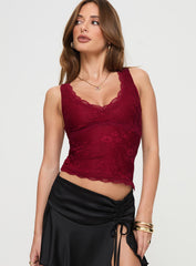 Far Away Top Burgundy