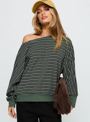 Zaylah Contrast Cuff Jumper Green