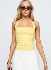 By The Beach Halter Bodysuit Yellow