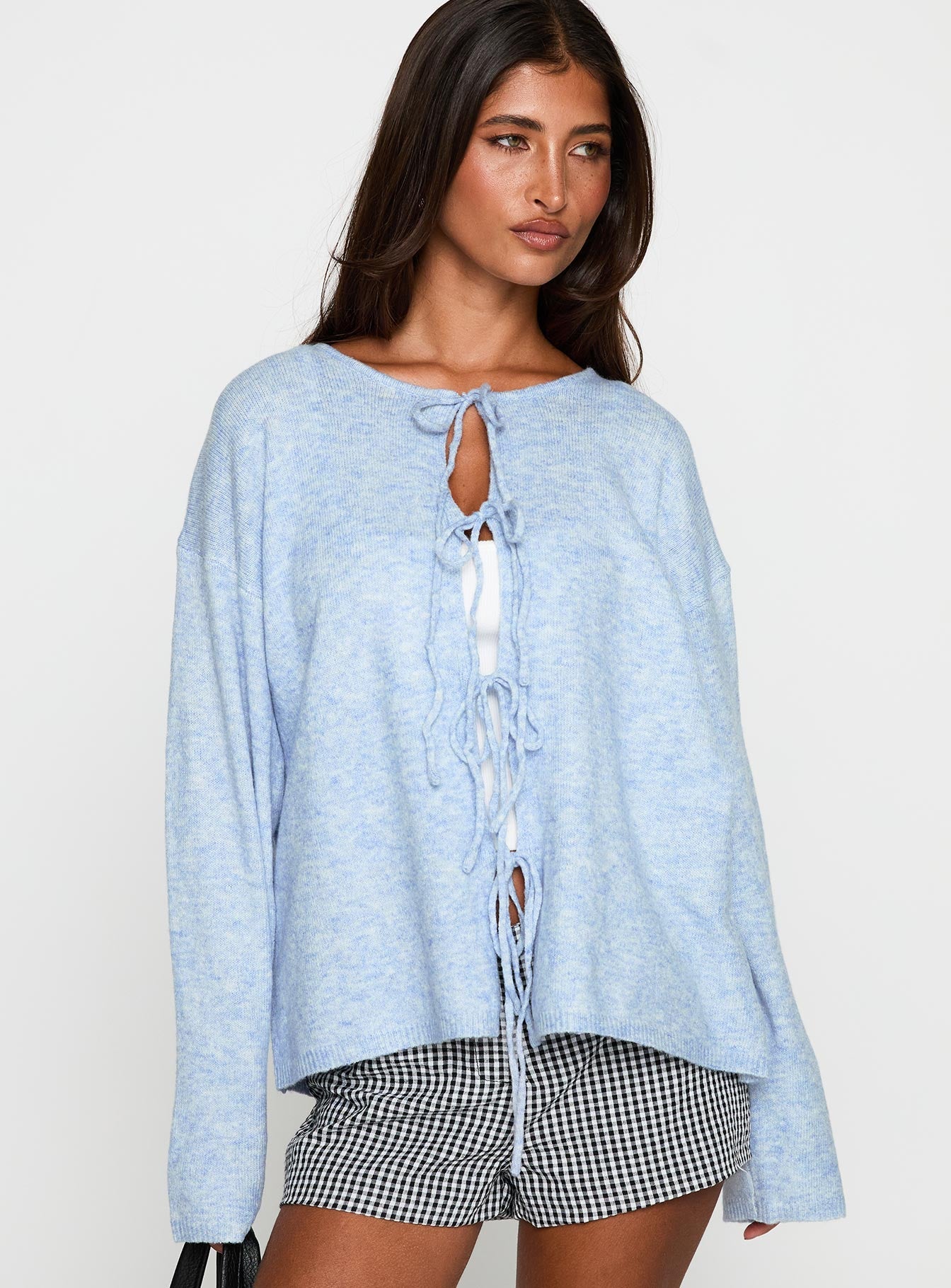 Frosty Knit Cardigan Blue