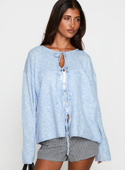 Frosty Knit Cardigan Blue