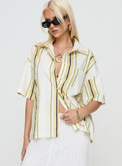 Karyn Top White / Yellow Stripe