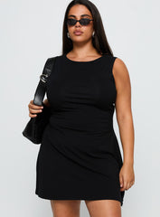 Bleeker Boatneck Mini Dress Black Curve