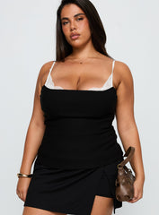 Renaissance Corset Lace Top Black / White Curve