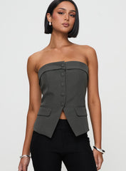 Change It Up Strapless Top Grey