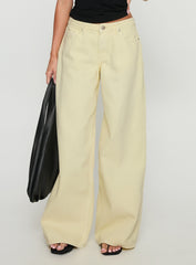 Ramos Low Rise Wide Leg Jeans Butter Lemon