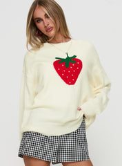Living Is Easy Knit Sweater White