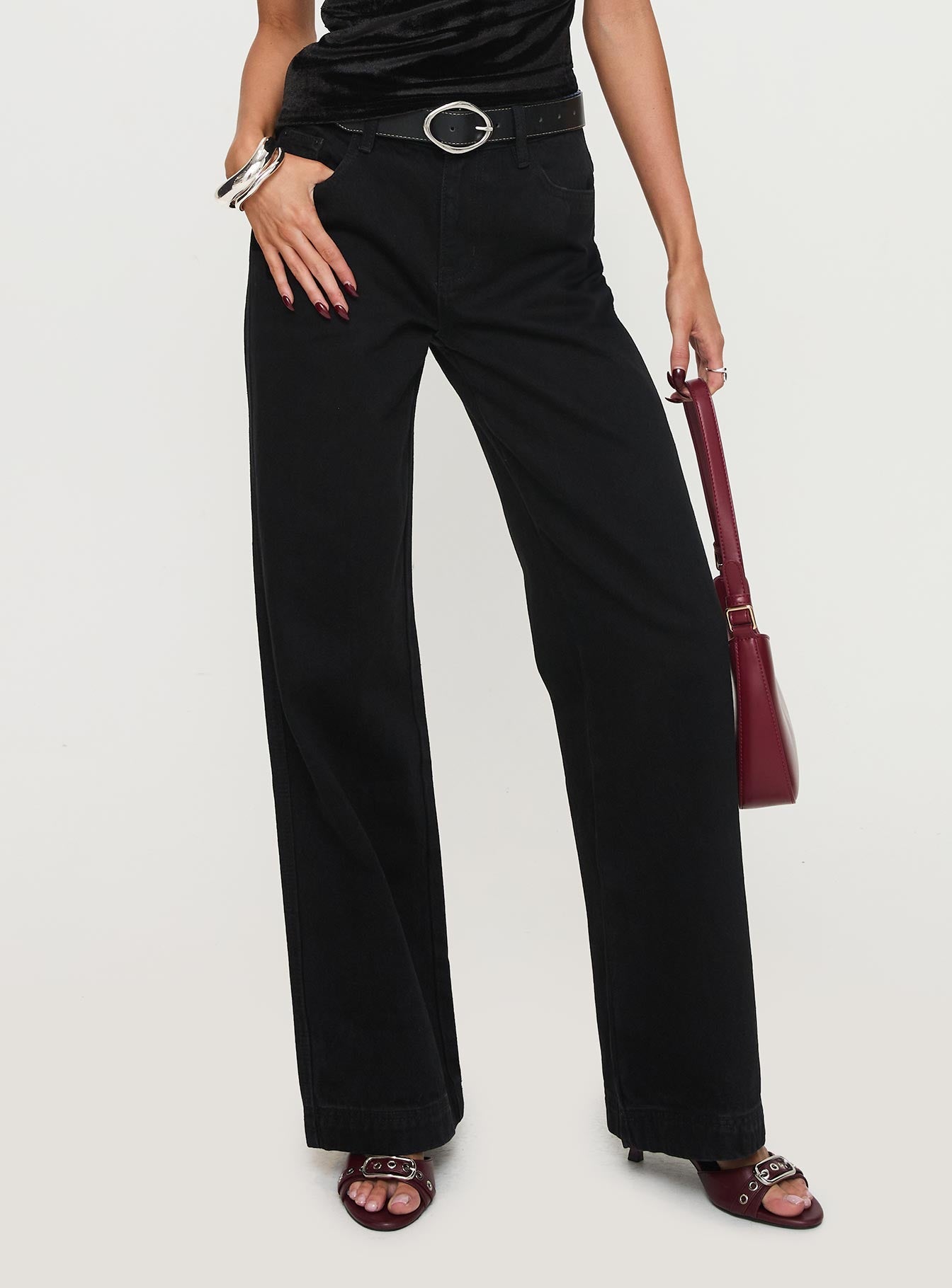 Jankins Low Rise Straight Leg Jeans Black