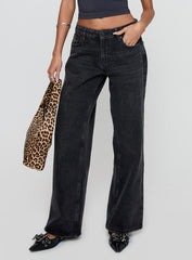 Serenitia Mid Rise Straight Leg Jeans Washed Black Tall