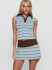 Cadey Contrast Polo Skort Blue / Brown