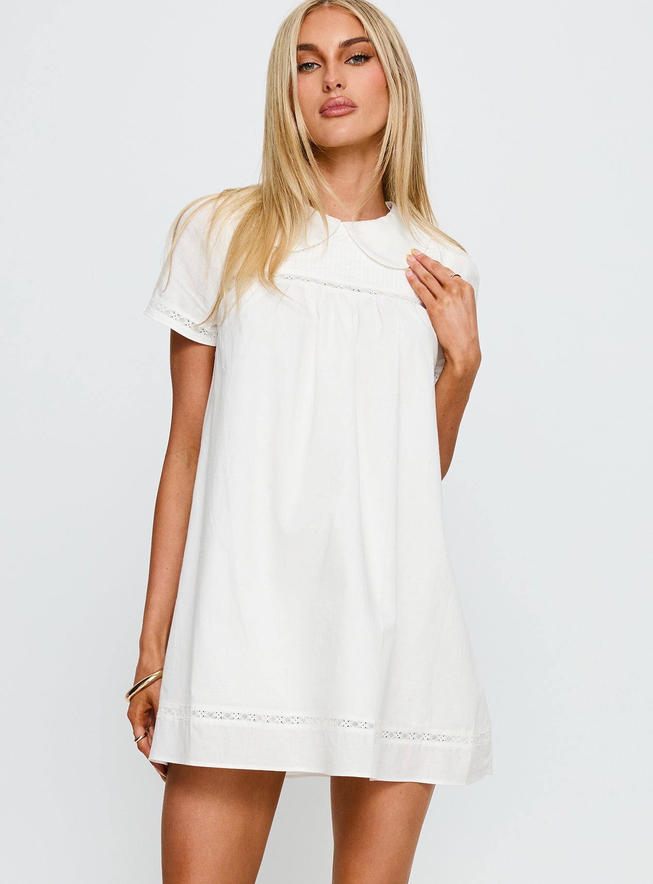 Bethanne Babydoll Mini Dress White