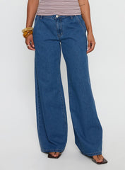 Polaris Mid Rise Straight Leg Jeans Mid Blue
