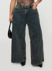 Ziggie Low Rise Baggy Jeans Antique Wash Curve