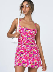 Celena Mini Dress Pink Floral