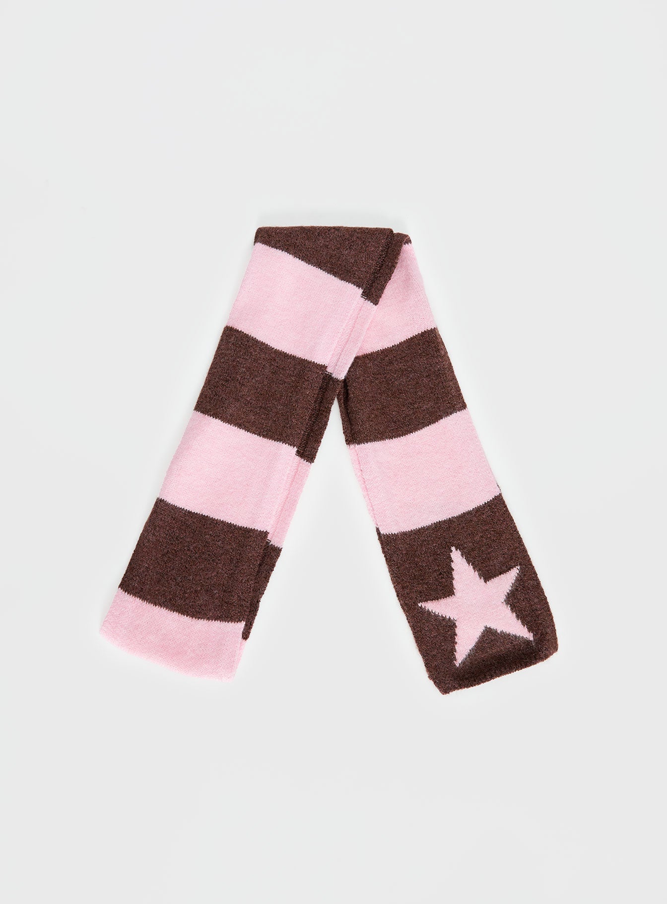 Abelia Star Graphic Scarf Brown / Pink Stripe