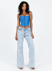 Yamie Bustier Top Blue