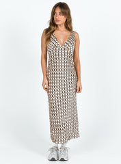 Nellie Midi Dress Black / Beige