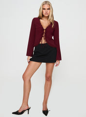 Hagner Long Sleeve Top Burgundy