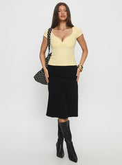Baseline Cross Over Cap Sleeve Top Yellow