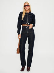 Stallion High Rise Straight Leg Jeans Indigo