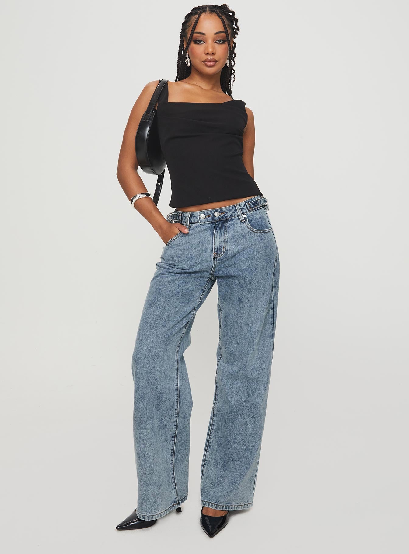 Sidle Low Rise Straight Leg Jeans Light Wash