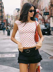 Cheirosa Off Shoulder Top White / Red