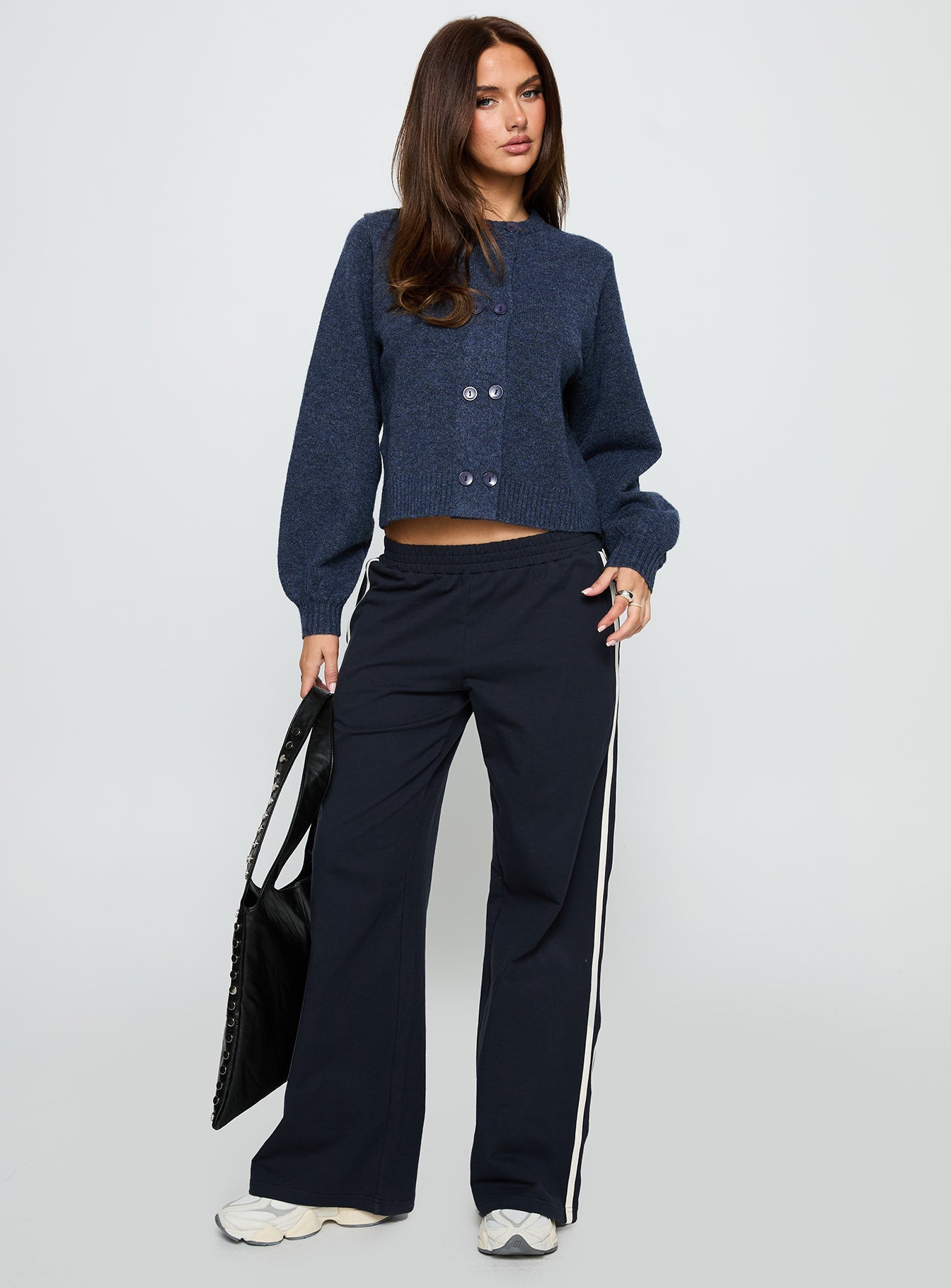 Kammi Button Up Cardigan Navy