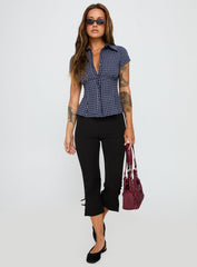 Cottesloe Blouse Top Navy Check